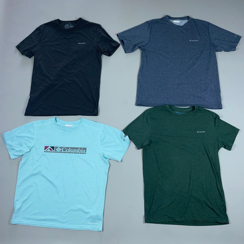 Columbia Mens T-Shirt Bundle Lot of 4 Large Blue Green Grey Short Sleeve Graphic